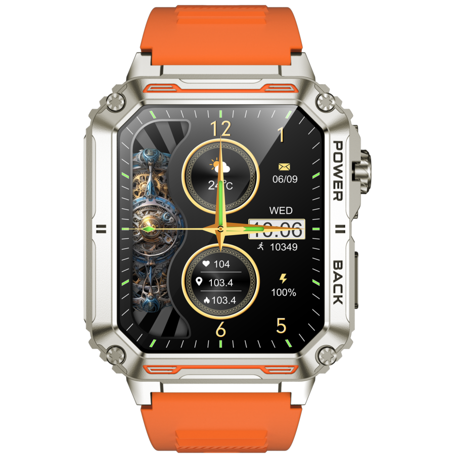 Fashion Hybrid Smart Watch Men Women Activity Tracker VL41-Gold-Metal3-Blue