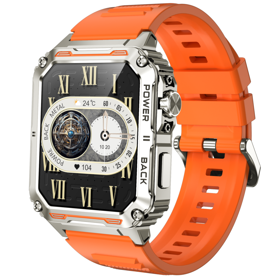 Fashion Hybrid Smart Watch Men Women Activity Tracker VL41-Gold-Metal3-Red